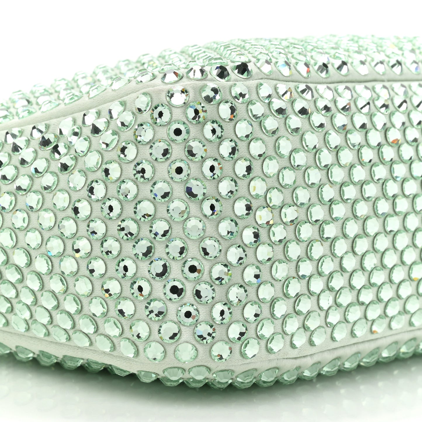 Satin Crystal Mini Re-Edition 2000 Bag Acqua
