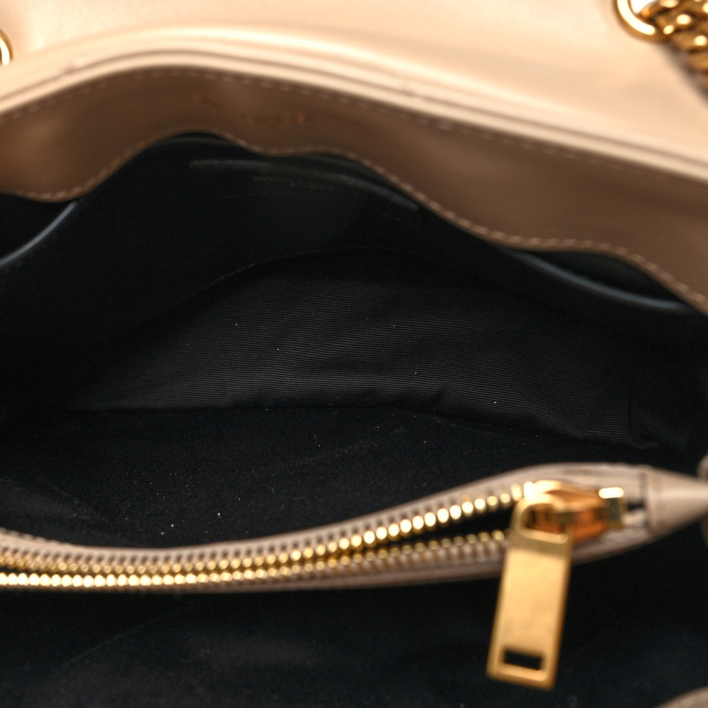 Calfskin Y Quilted Monogram Small Loulou Chain Satchel Dark Beige