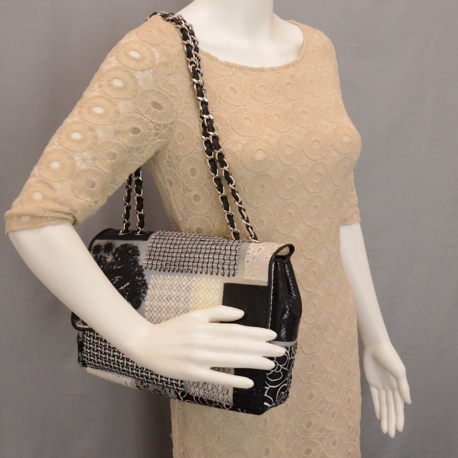 Chanel Patchwork Tweed Jumbo Flap 2 of 12