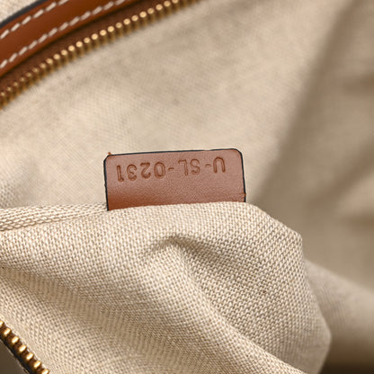 Celine Canvas Calfskin Paris Horizontal Cabas Tan 7 of 14