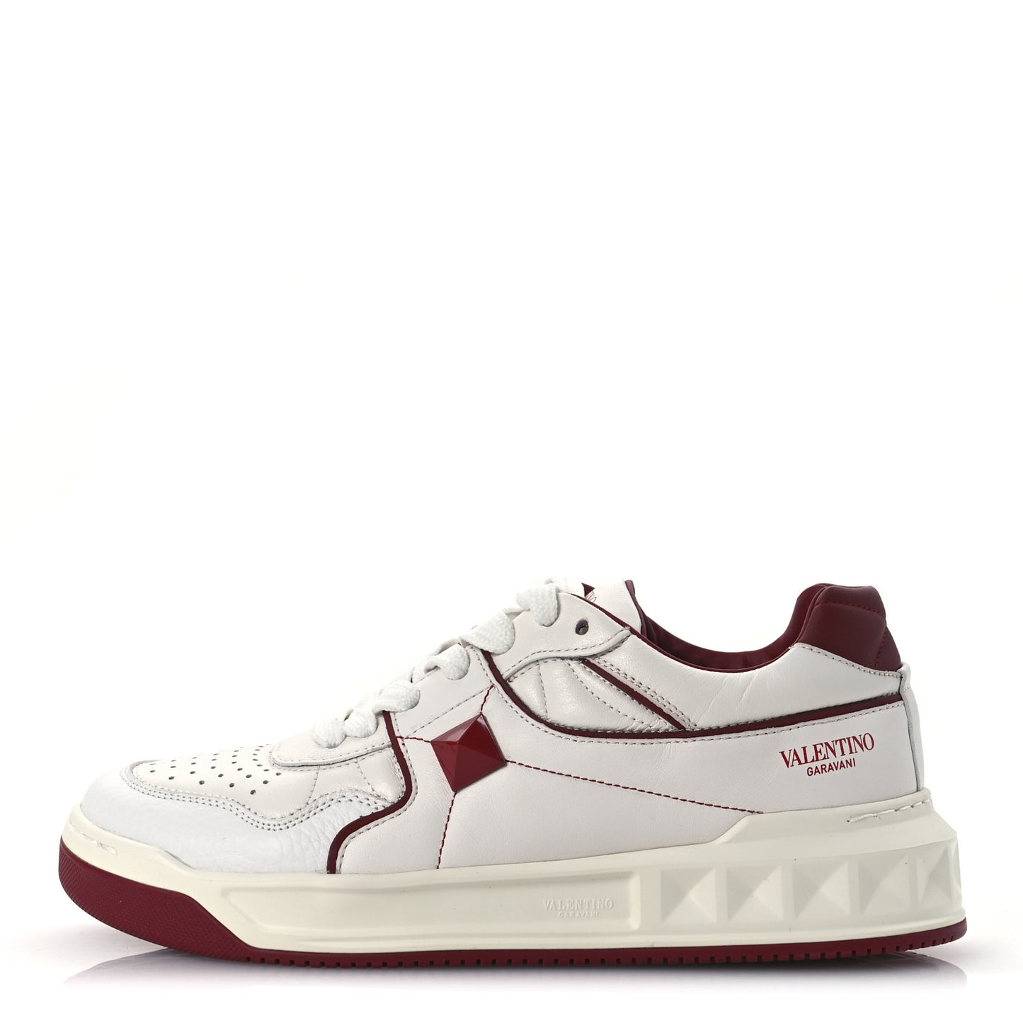 Nappa Mens One Stud Low Top Sneakers 38.5 White Rosso Valentino