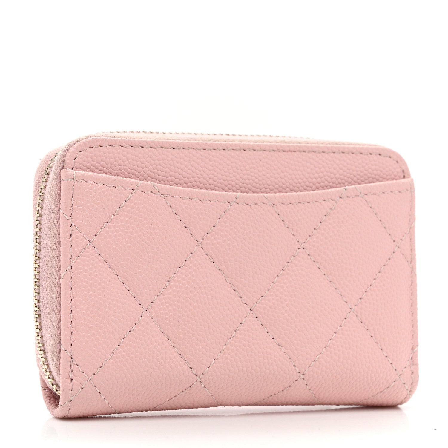 Chanel Caviar Quilted Zip Coin Purse Light Pink 3 of 8