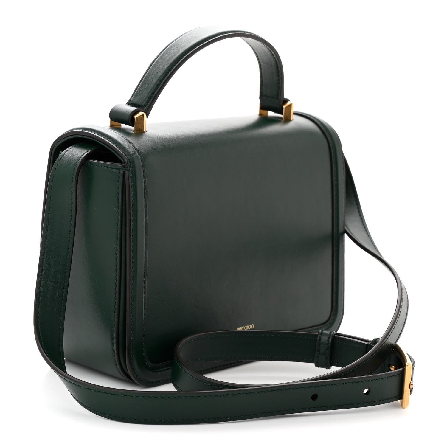 Jimmy Choo Calfskin Diamond Top Handle Crossbody Bag Green 3 of 12