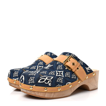 Louis Vuitton Jacquard Since 1854 Cottage Clog Mules 36 Blue 3 of 7