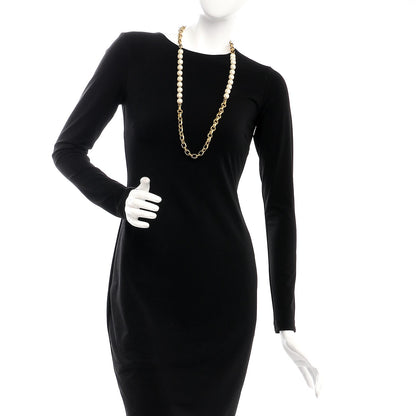Chanel Pearl Chain Long Necklace Gold 2 of 8