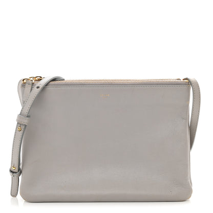 Celine Lambskin Large Trio Crossbody Bag Smoke 1 of 21