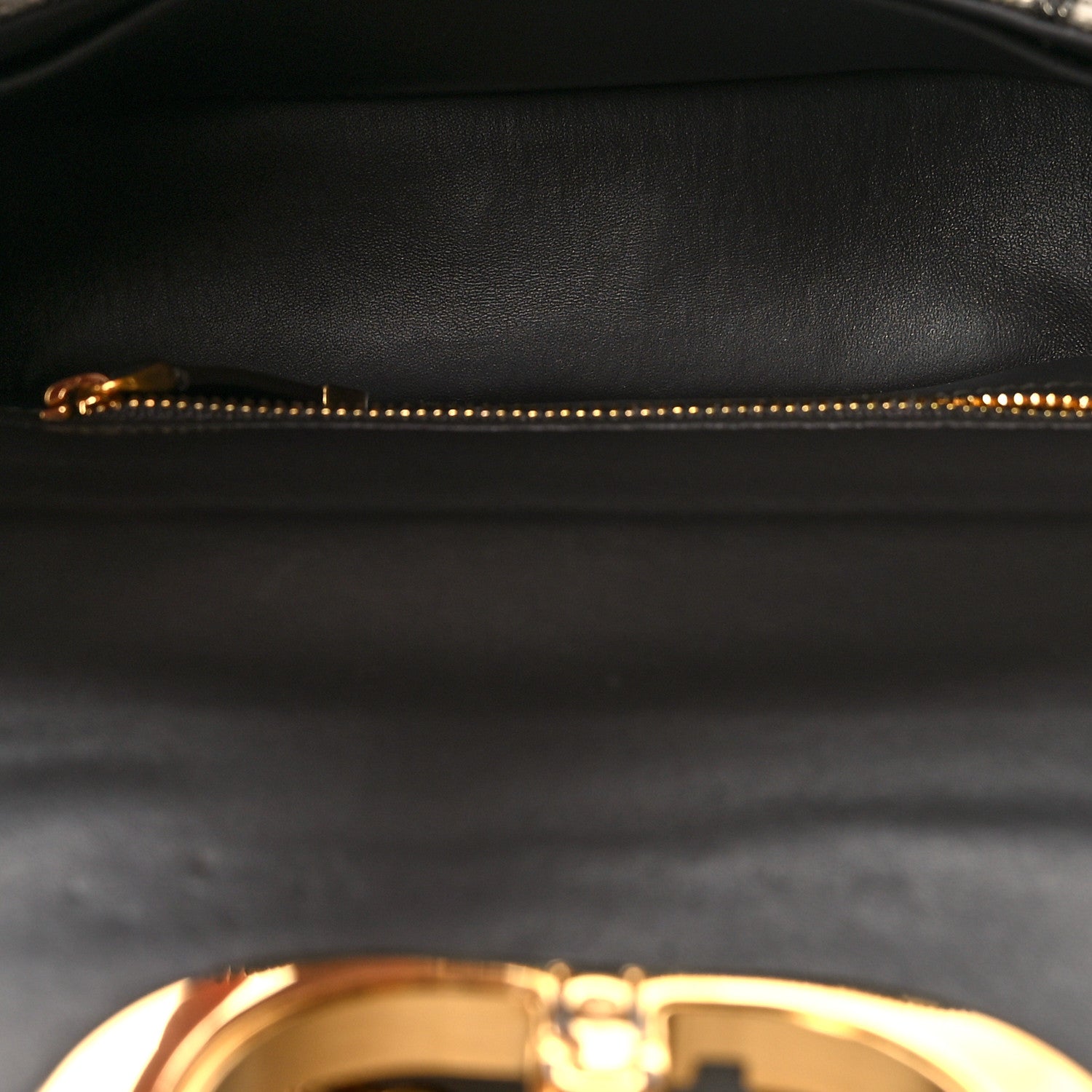 Christian Dior Calfskin Beaded Small Caro Bag Grey 7 of 9