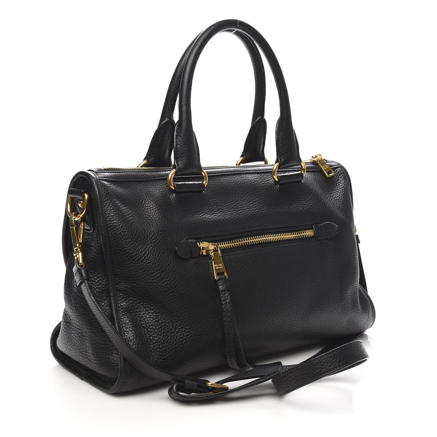 Vitello Daino Shopping Satchel Black