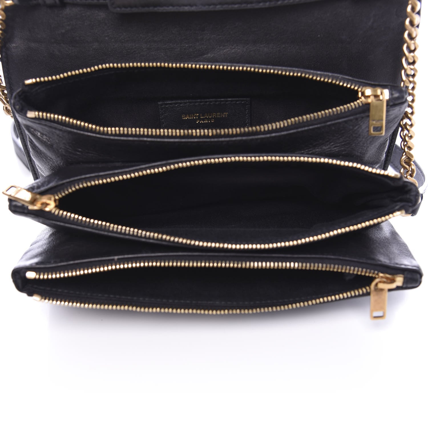 Saint Laurent Lambskin Diamond Quilted Monogram Angie Chain Bag Black 5 of 15