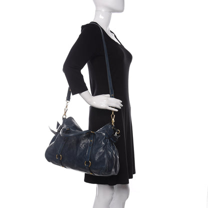 Miu Miu Vitello Lux Medium Bow Bag Bluette 2 of 9