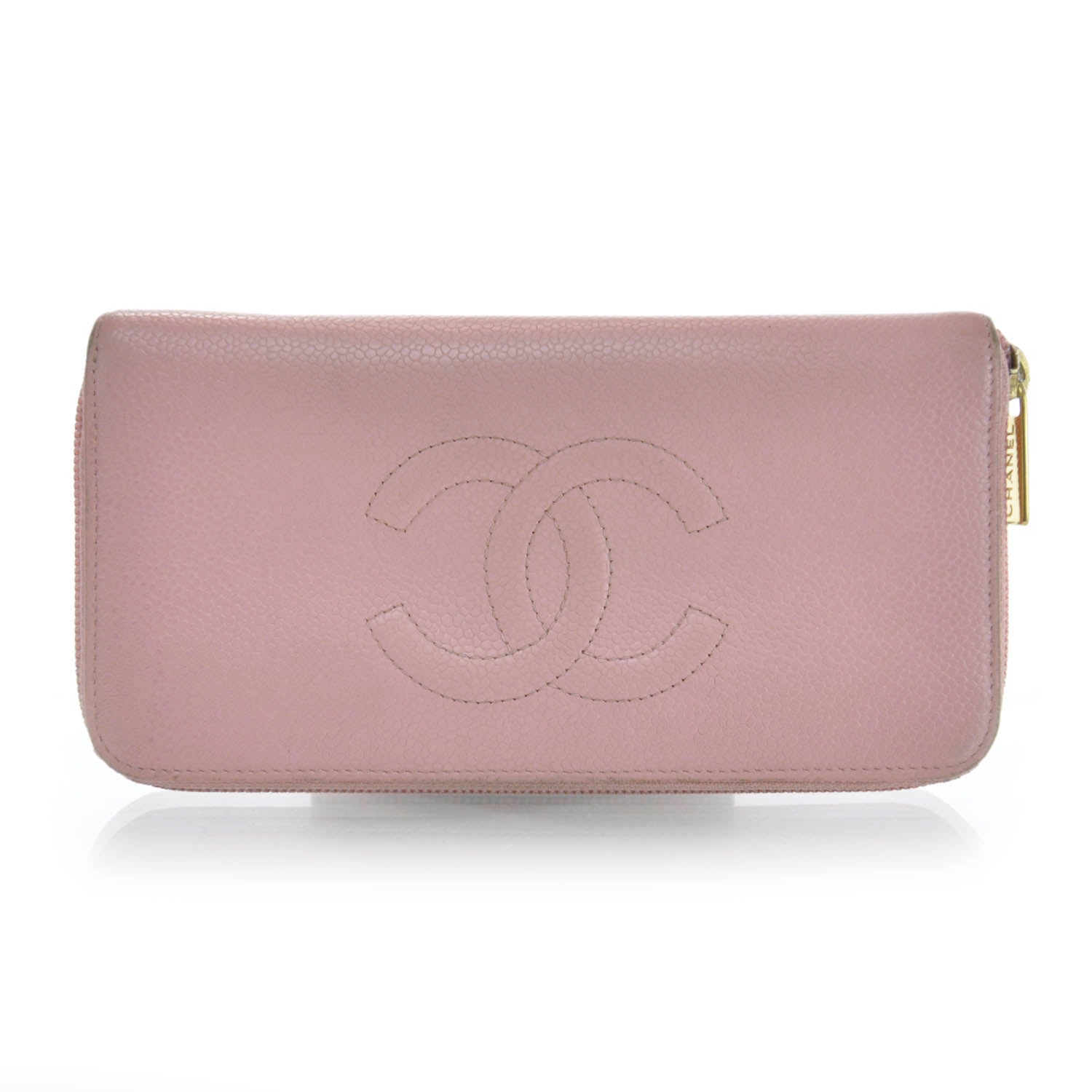 Chanel Caviar Zip Around Wallet Pink 1 of 8