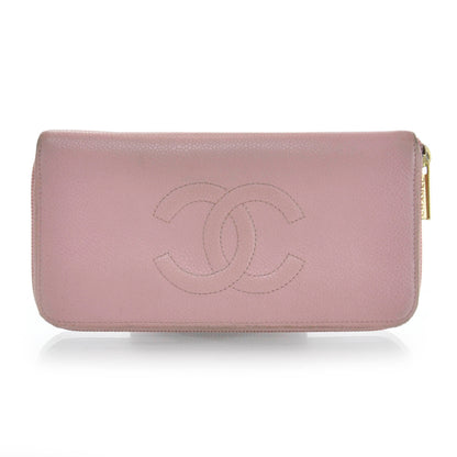 Chanel Caviar Zip Around Wallet Pink 1 of 8