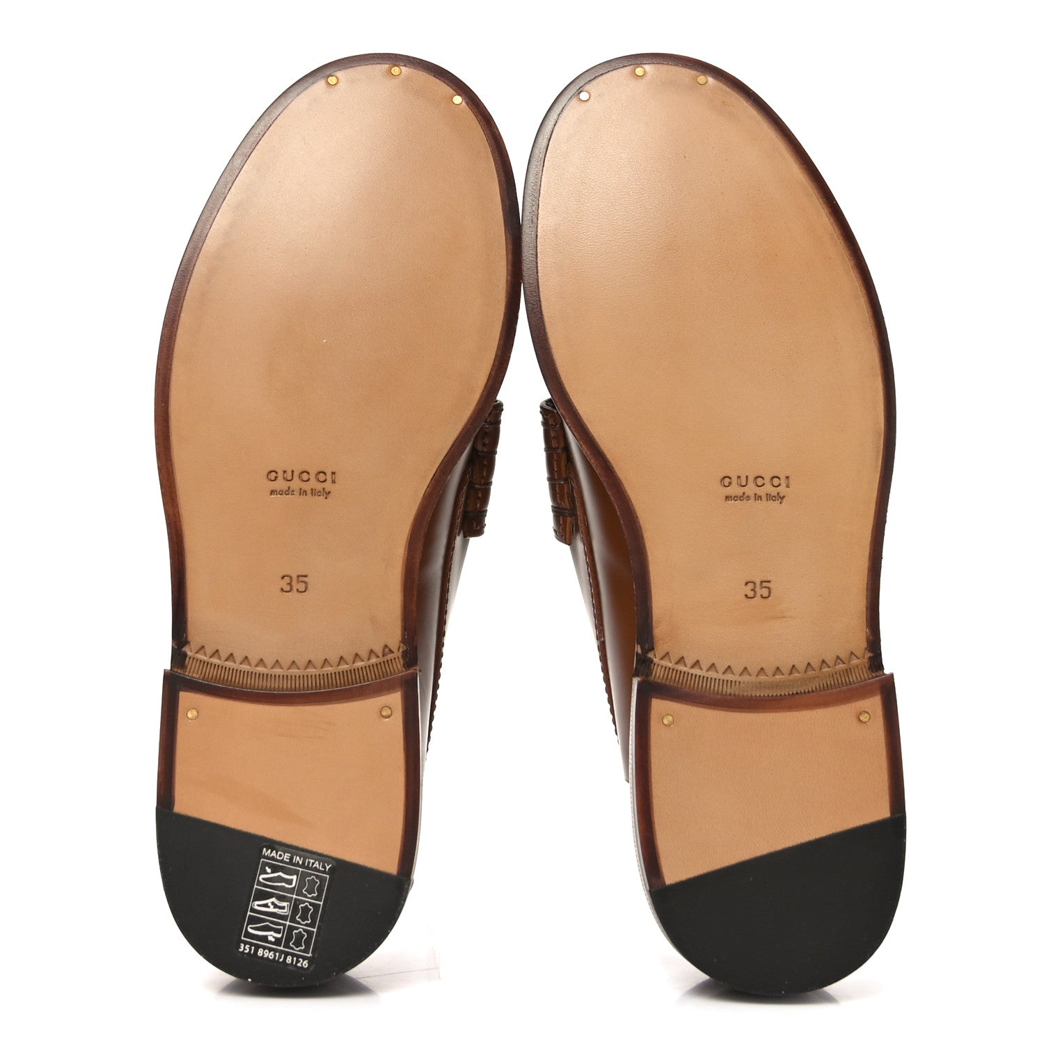 Gucci Millennial Ribot Cut Out Interlocking G Loafers 35 Cuir 6 of 8