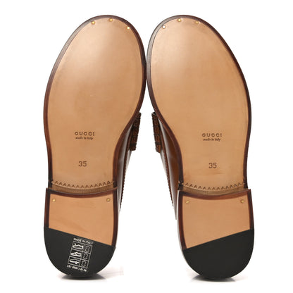 Gucci Millennial Ribot Cut Out Interlocking G Loafers 35 Cuir 6 of 8