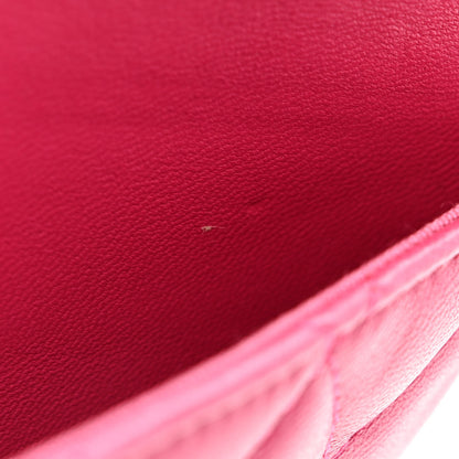 Chanel Lambskin Quilted Wallet On Chain WOC Dark Pink 20 of 21