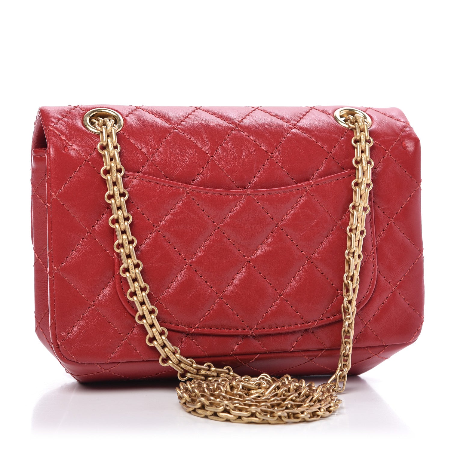 Chanel Aged Calfskin Quilted 2.55 Reissue Mini Flap Red 3 of 10