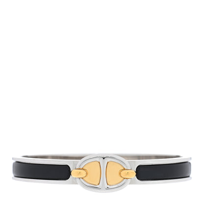 Hermes Enamel Mini Clic Chaine D'Ancre Farandole Bracelet GM Black 1 of 5