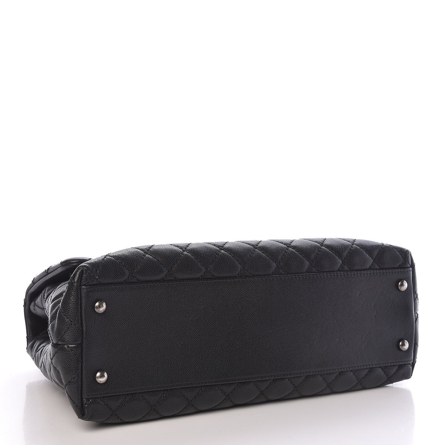 Caviar Quilted Medium Coco Handle Flap Black