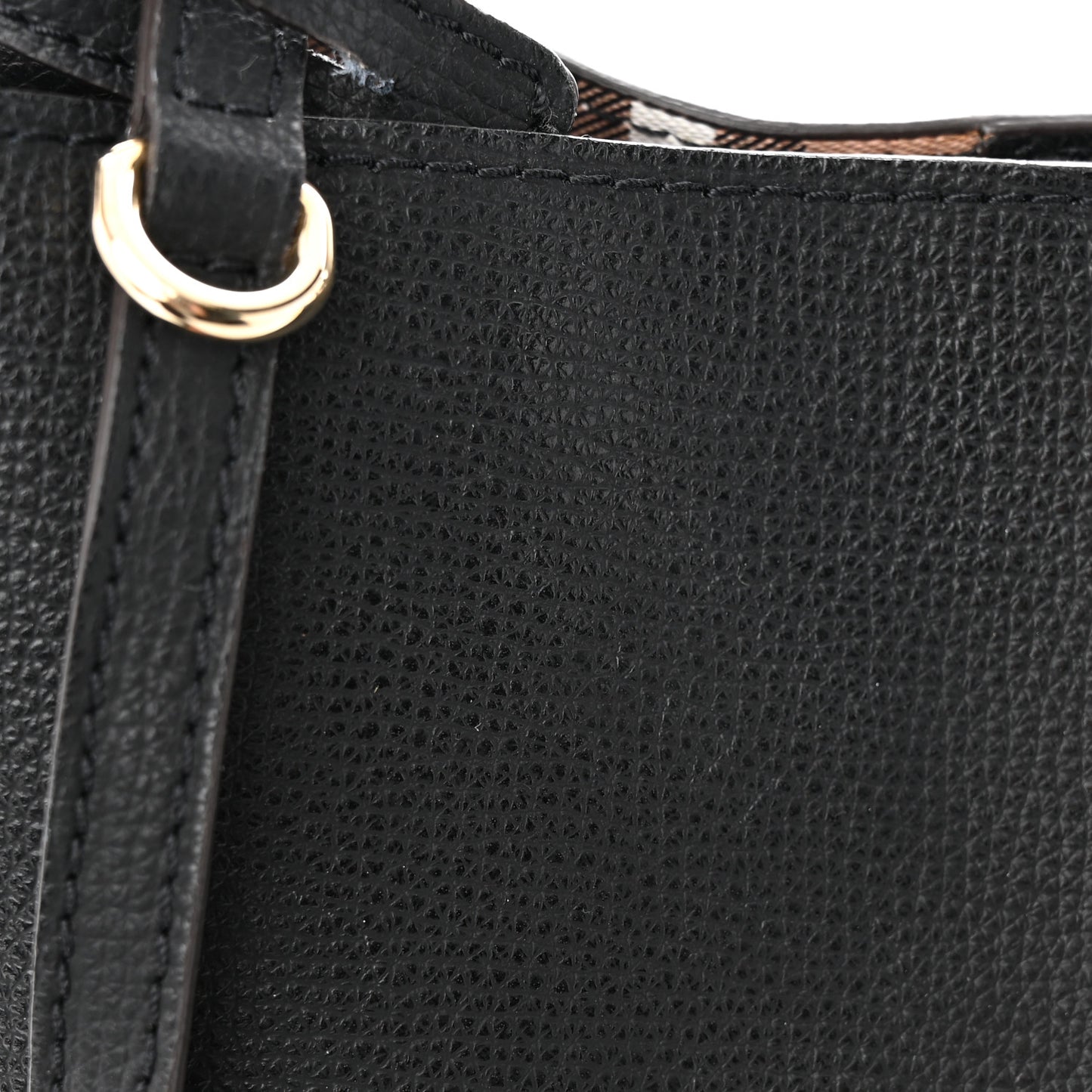 London Grainy Calfskin Small Lorne Bucket Crossbody Black