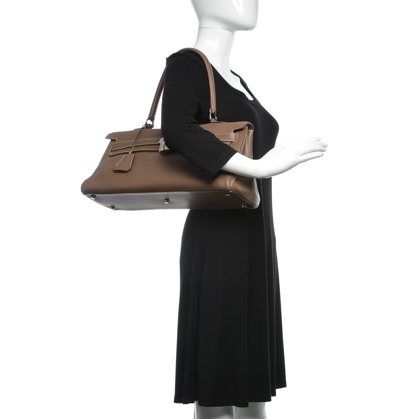 Taurillon Clemence Shoulder Kelly 40 Etoupe