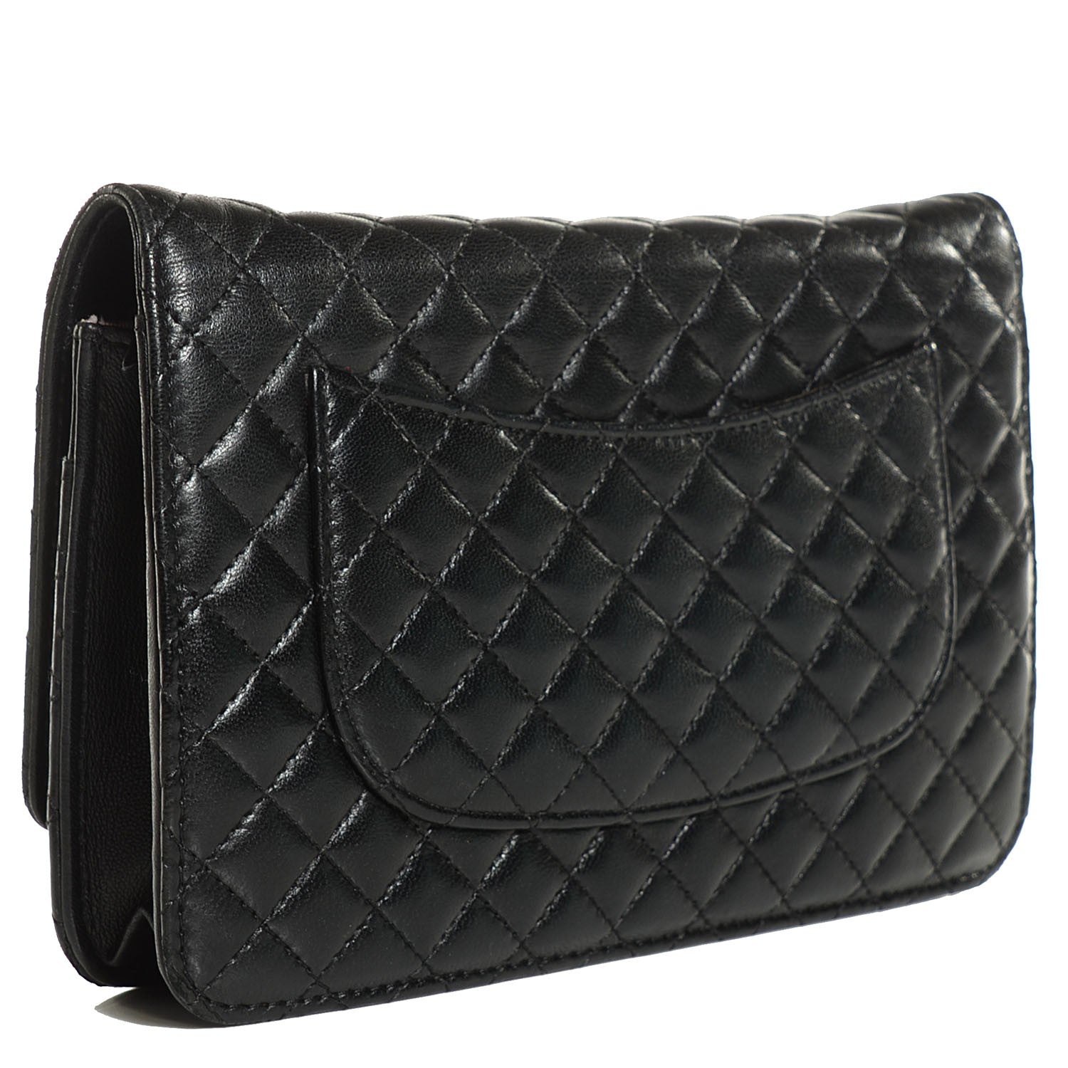 Chanel Lambskin Micro Quilted Wallet on Chain WOC Black 3 of 9