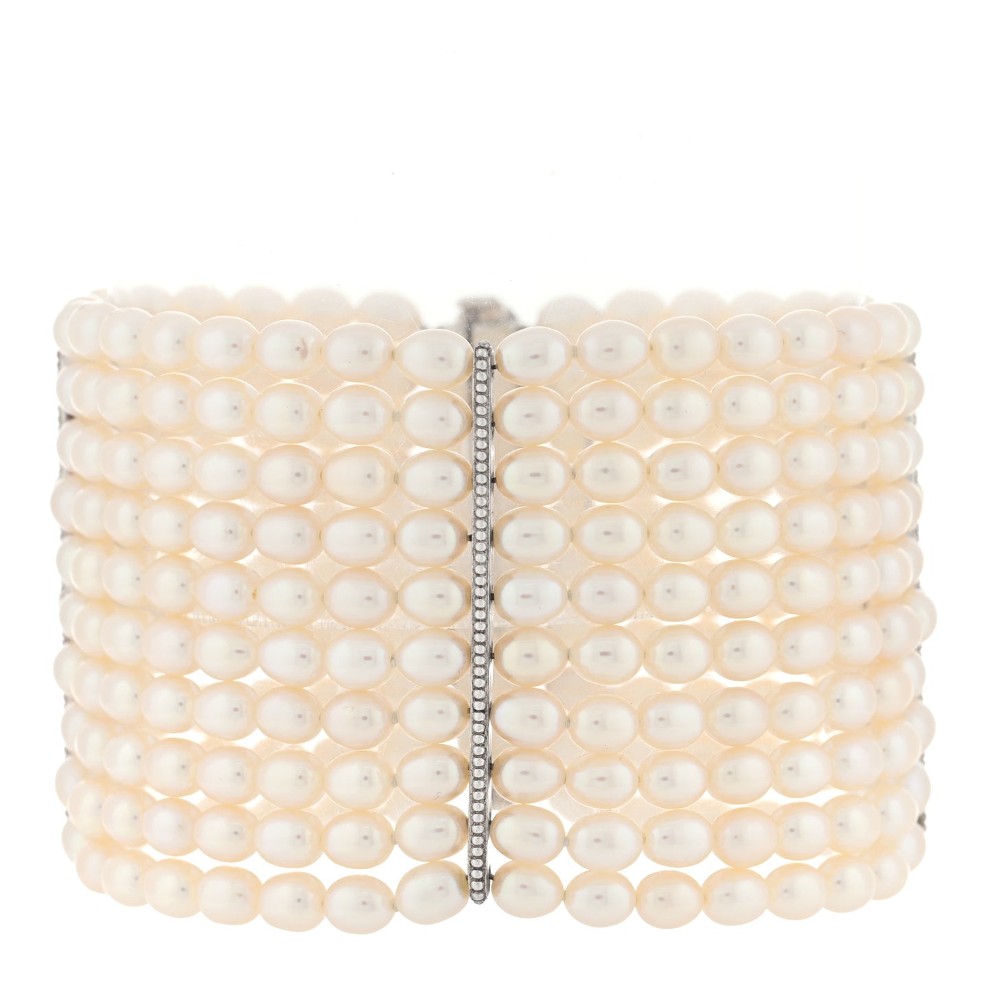 Sterling Silver Freshwater Pearl 4.5mm Ziegfeld 10 Strand Bracelet
