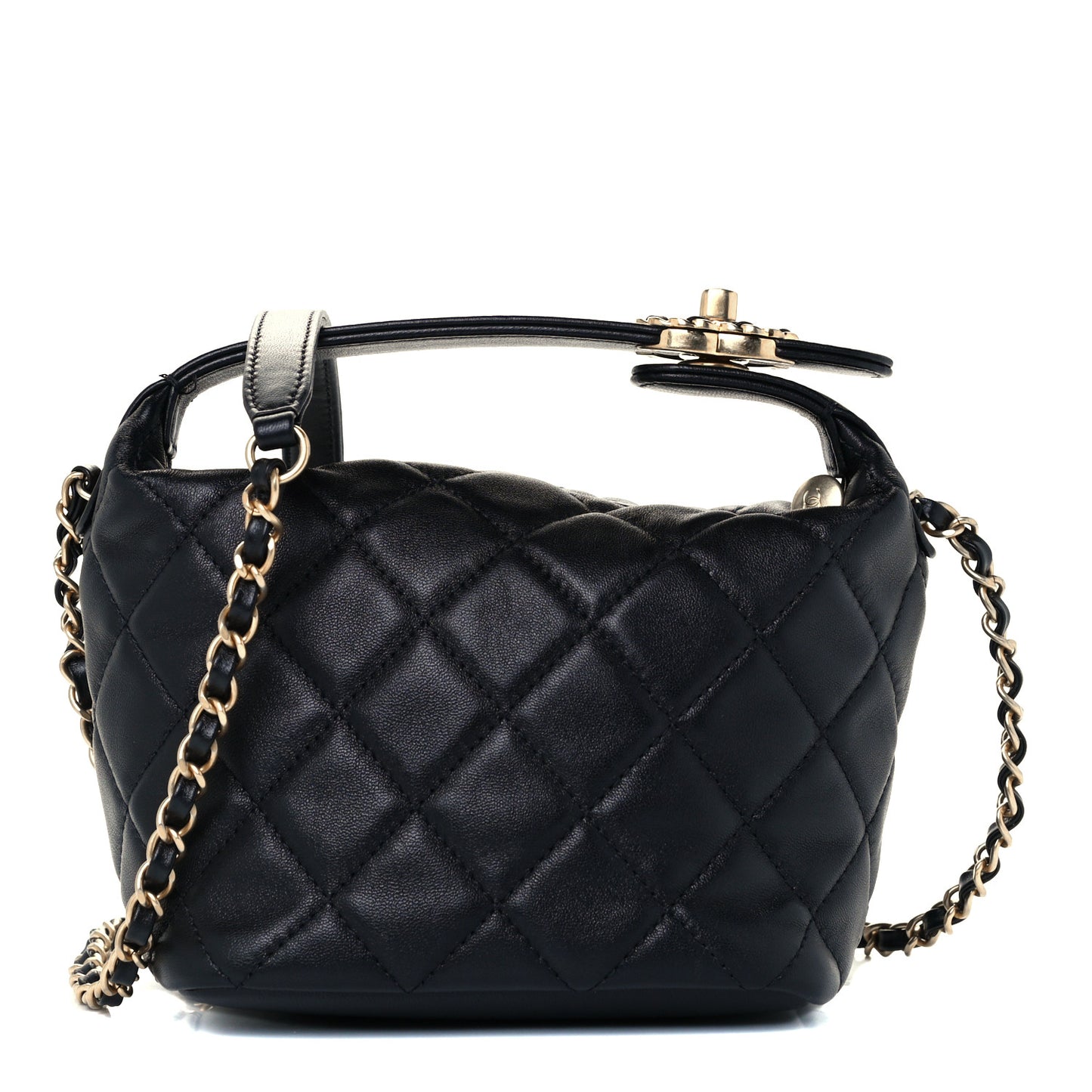 Lambskin Quilted Small Perfect Meeting Hobo Black