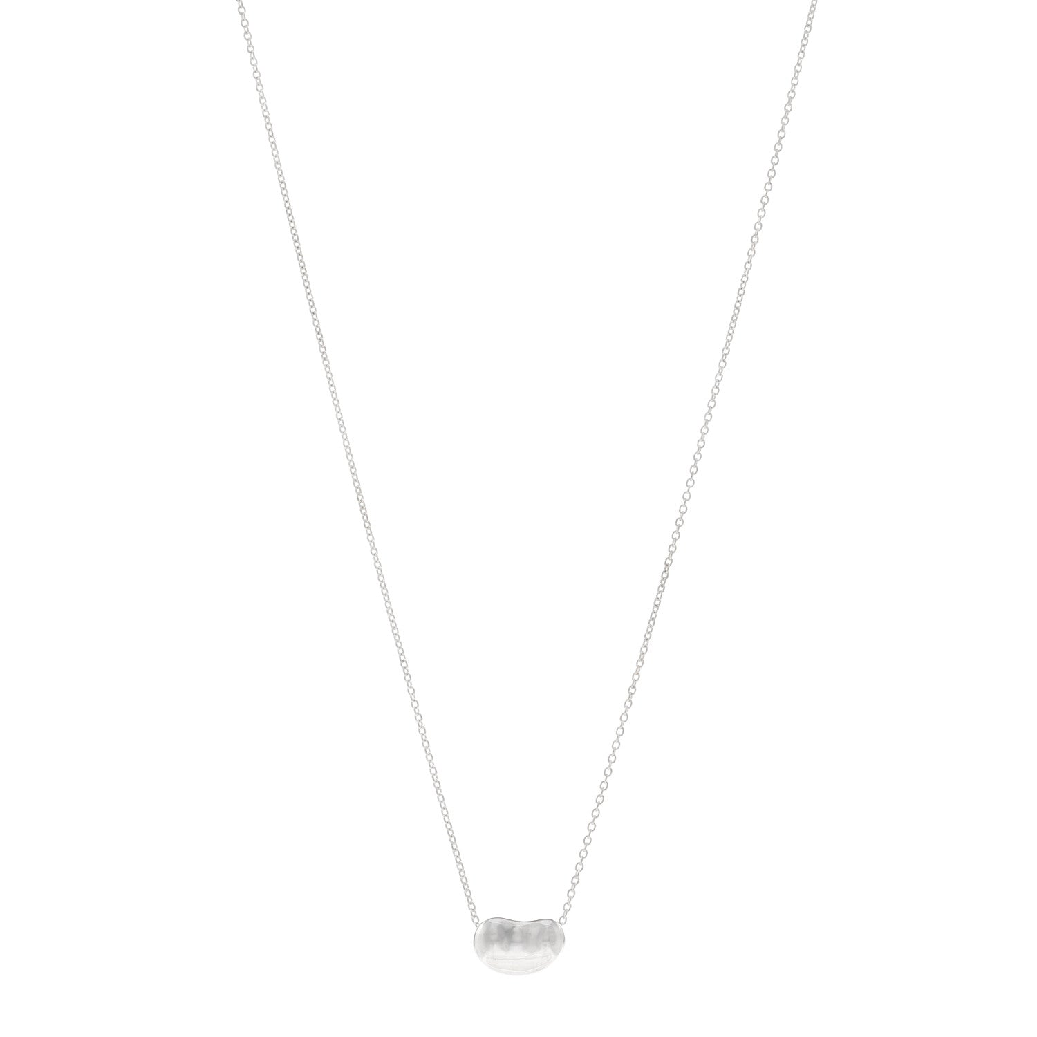 Tiffany Sterling Silver 12mm Elsa Peretti Bean Pendant Necklace 1 of 4