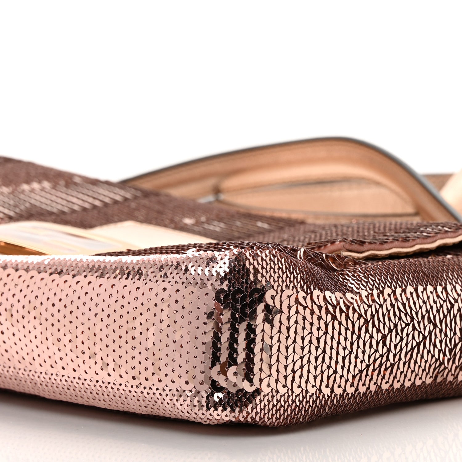 Fendi Sequin Metallic Nappa Pequin Baguette Rame 10 of 10