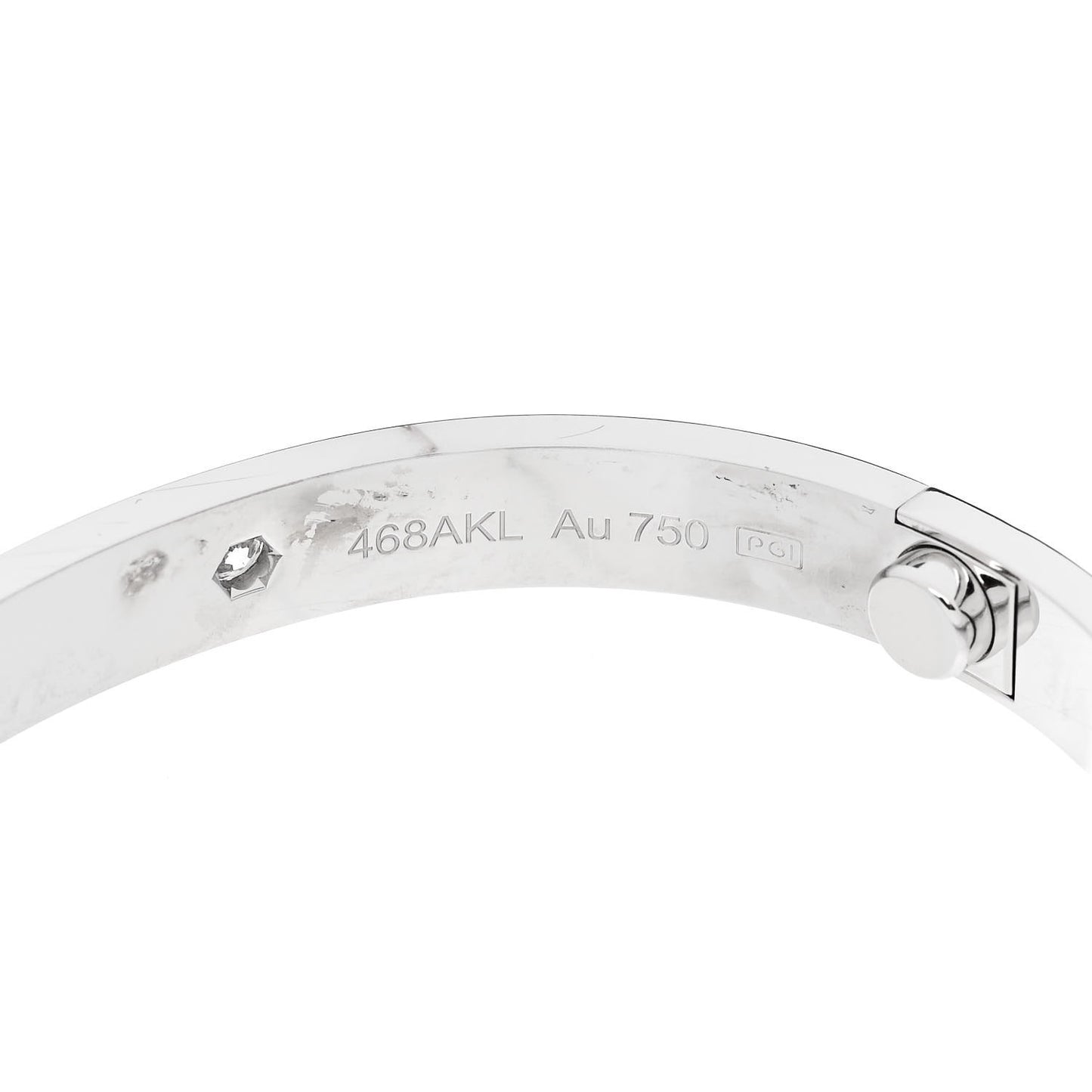 18K White Gold 4 Diamond Love Bracelet 16