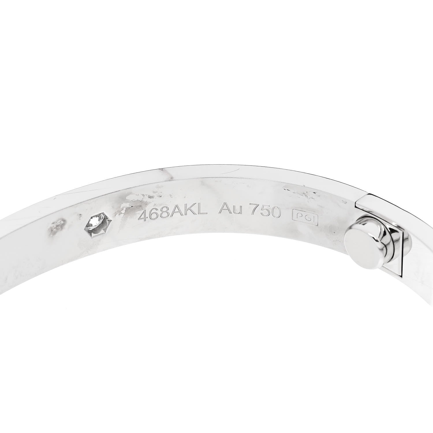 Cartier 18K White Gold 4 Diamond Love Bracelet 16 7 of 9