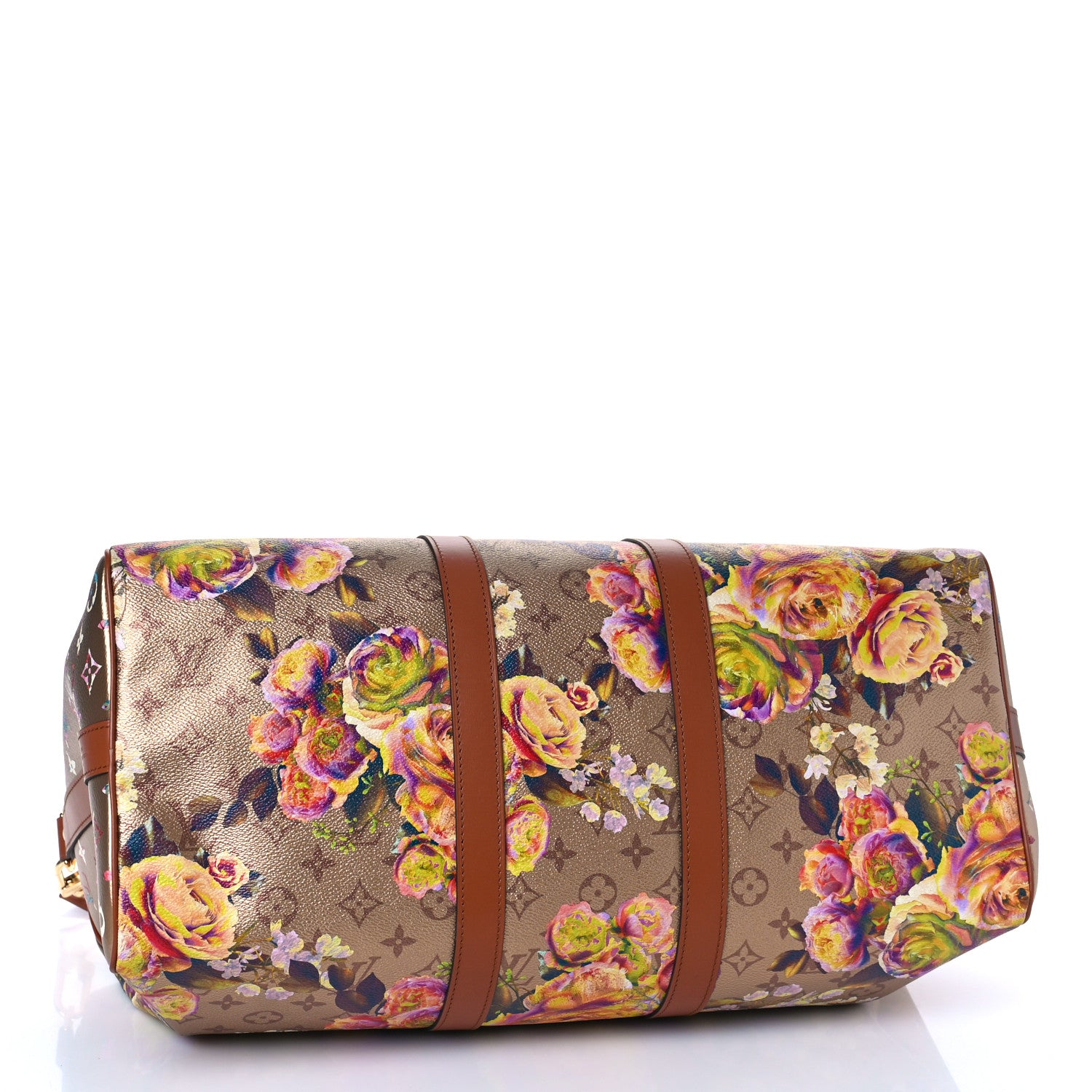 Louis Vuitton Metallic Monogram LV Garden Keepall Bandouliere 45 Gold 4 of 8