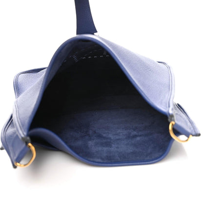 Hermes Taurillon Clemence Evelyne III GM Bleu Brighton 6 of 8