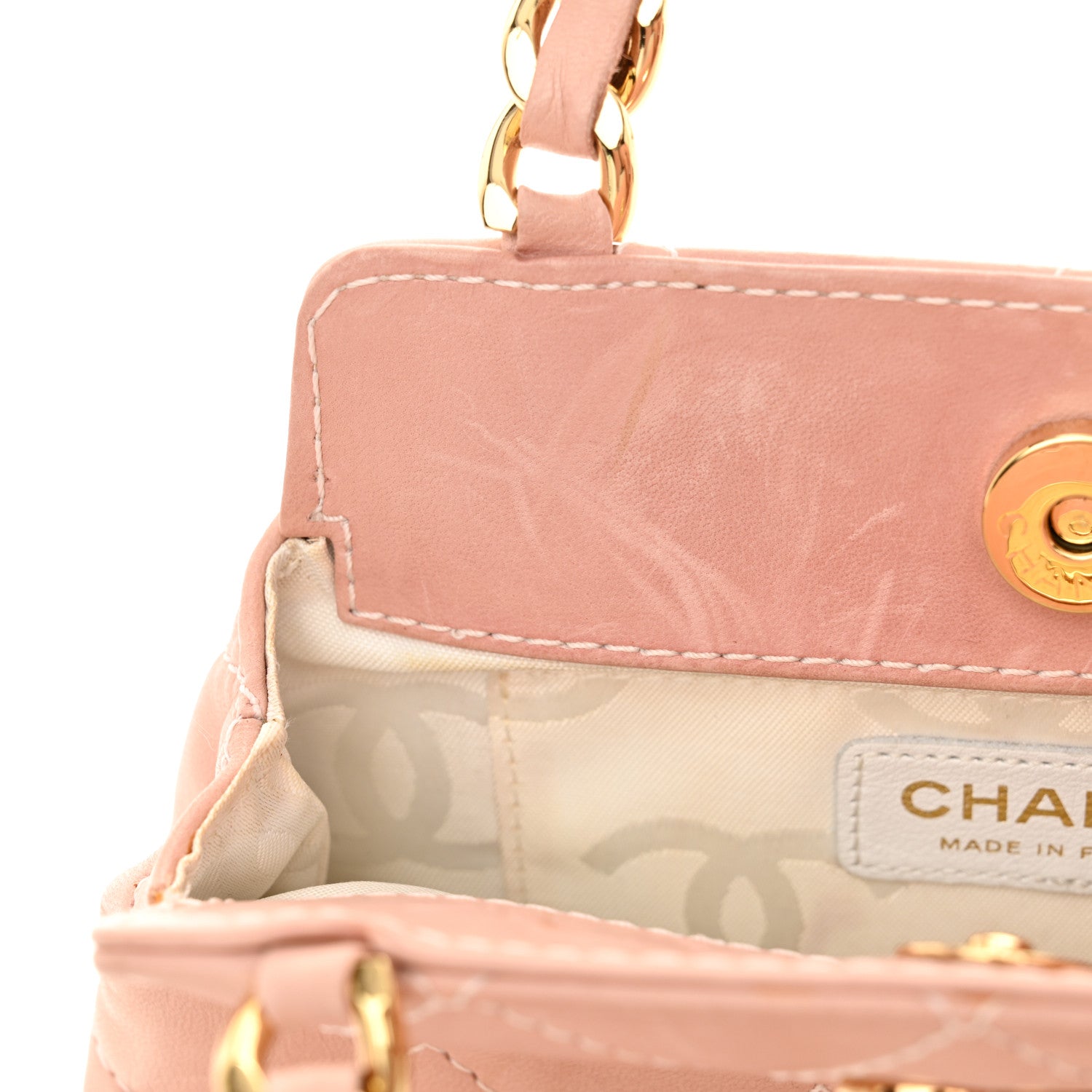 Chanel Lambskin Quilted Mini Evening Bag Pink 13 of 14
