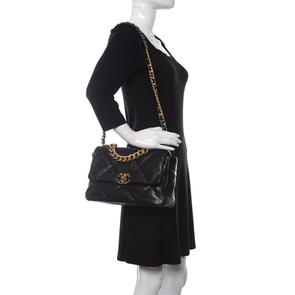 Chanel Goatskin Quilted Large Chanel 19 Flap Black 2 of 11