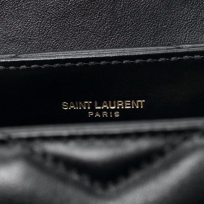 Saint Laurent Calfskin Y Quilted Monogram Small Loulou Chain Satchel Black 5 of 5