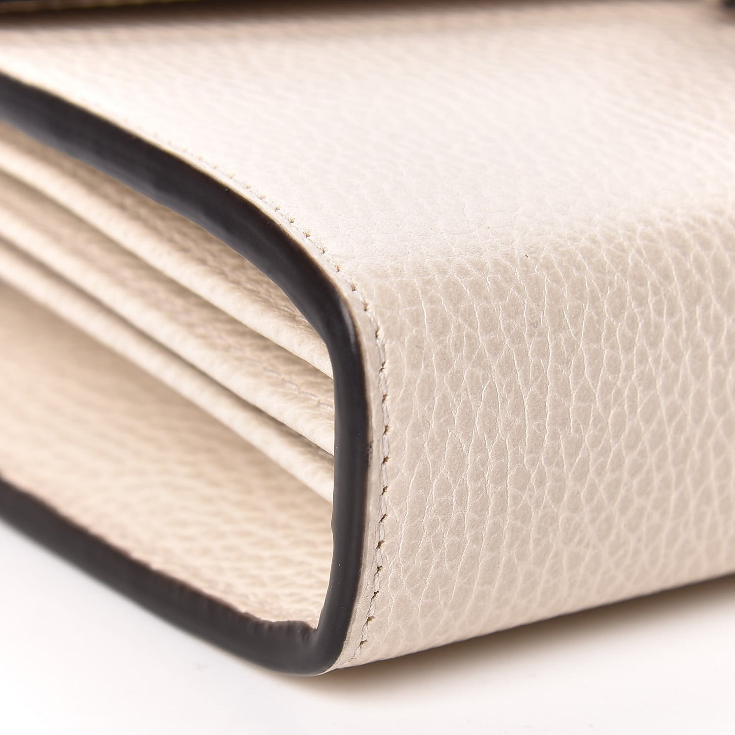 Dollar Calfskin Mini Dionysus Chain Wallet Mystic White