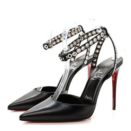 Christian Louboutin Calfskin Embellished Pumpaclou 100 Pumps 38 Black 3 of 8
