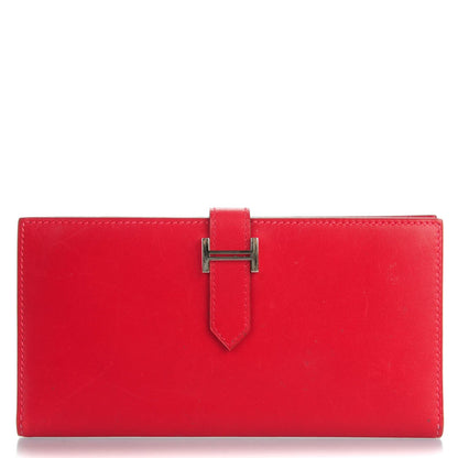 Hermes Box Bearn Gusset Wallet Rouge Vif 1 of 7