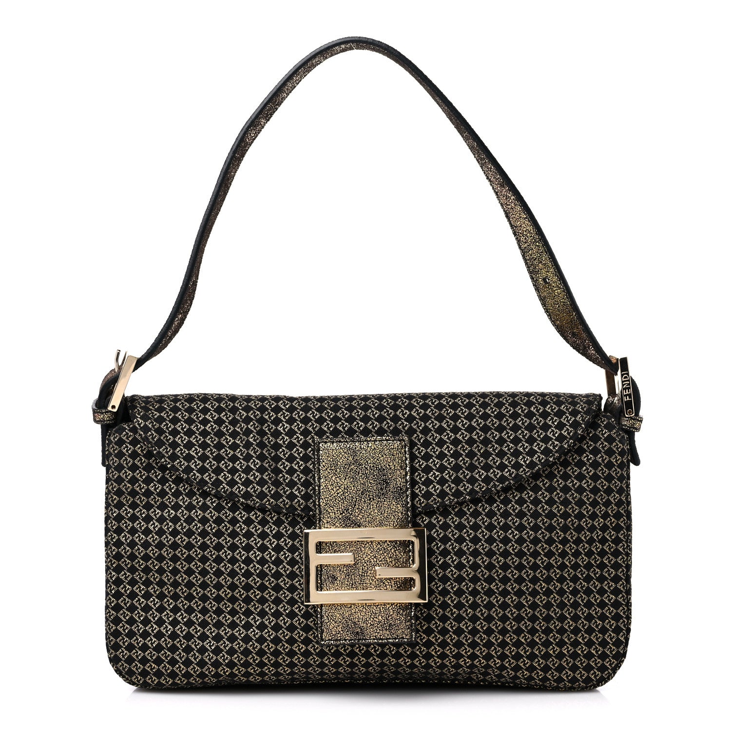Fendi Micro Zucchino Baguette Black Gold 1 of 9