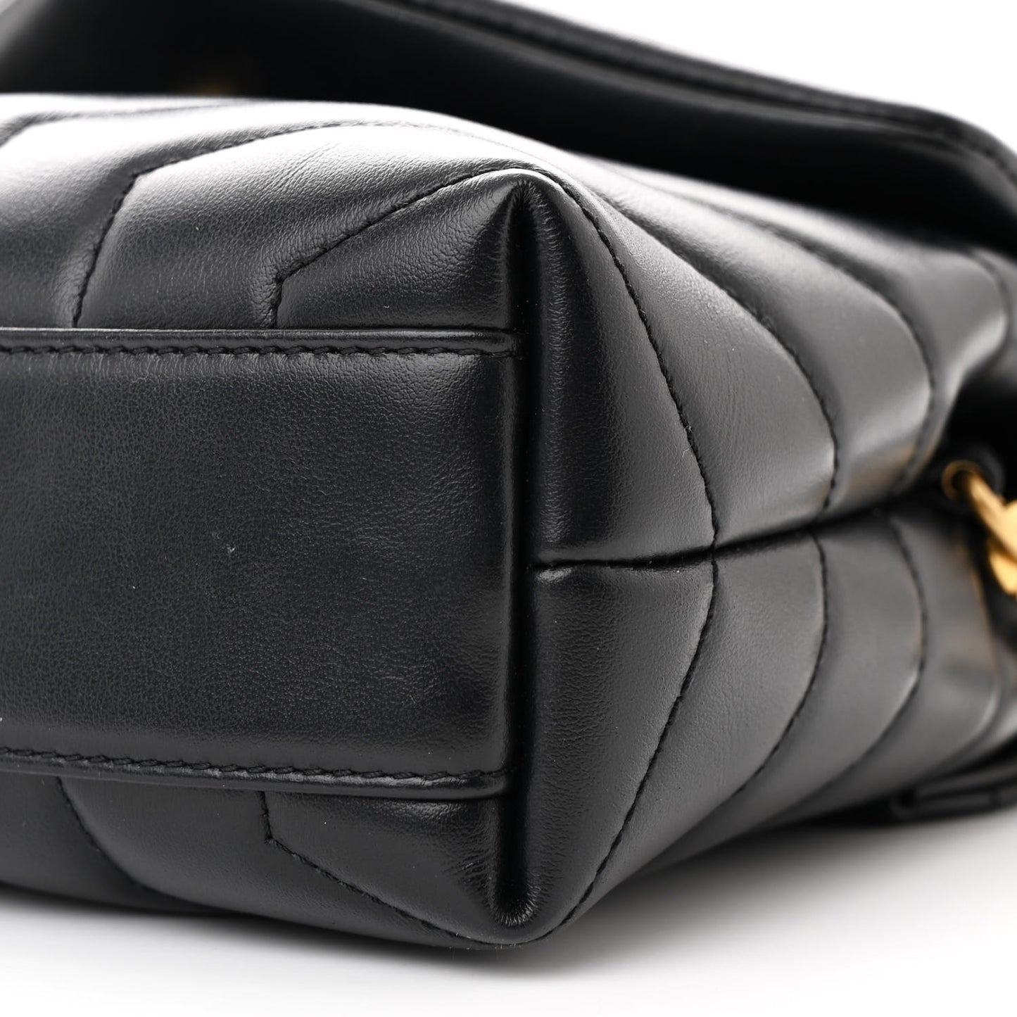 Calfskin Y Quilted Monogram Toy Loulou Crossbody Bag Black