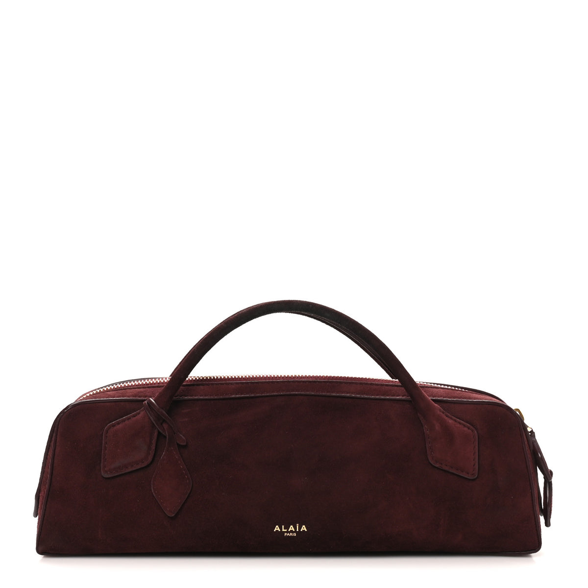 Suede Goatskin Teckel Clutch Rouge Grenat