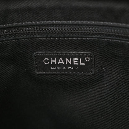 Chanel Mixed Fibers Large Shopping Bag Blue Beige 6 of 10
