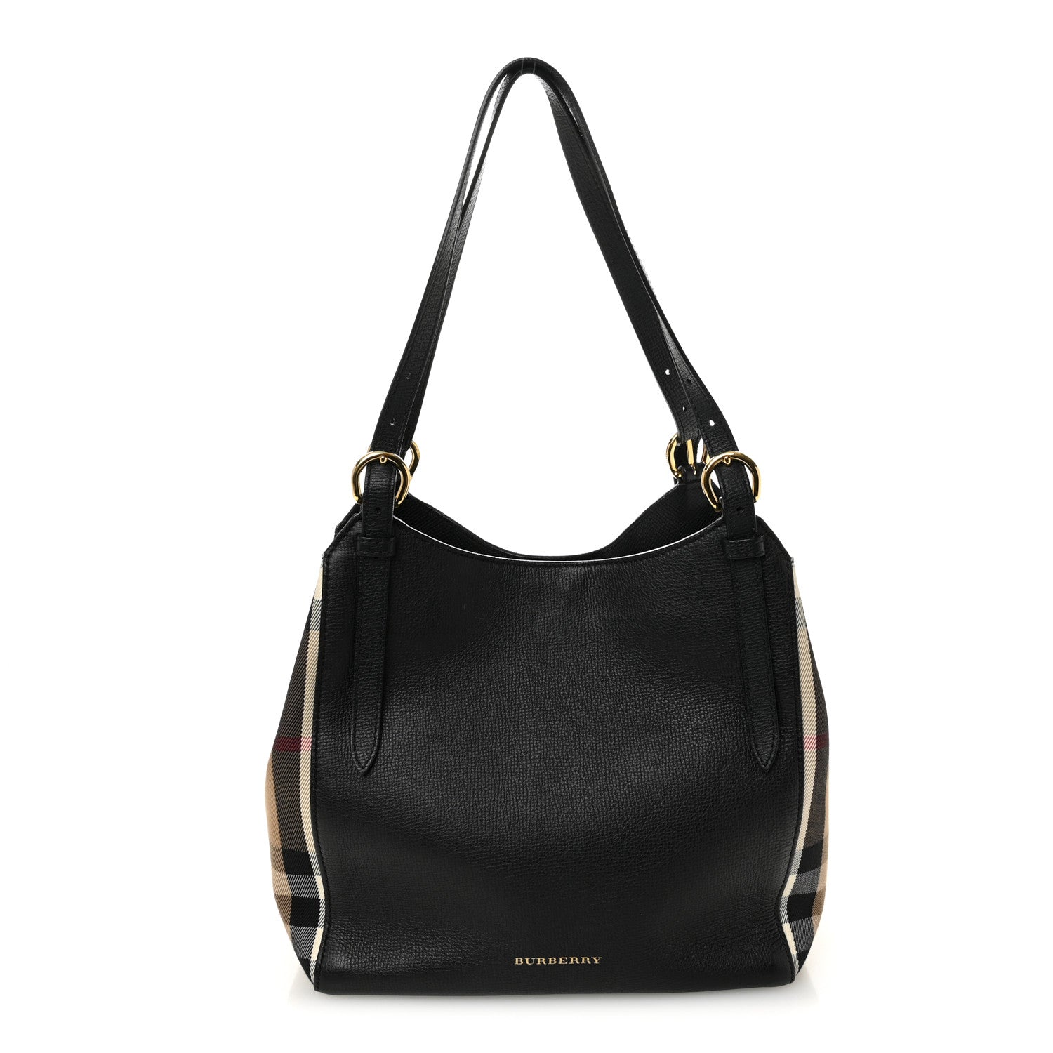 Burberry Grainy Calfskin House Check Small Canterbury Black 1 of 12