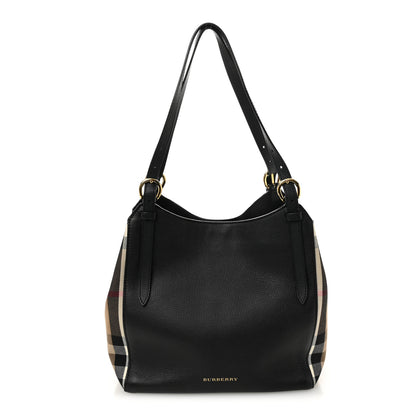 Burberry Grainy Calfskin House Check Small Canterbury Black 1 of 12
