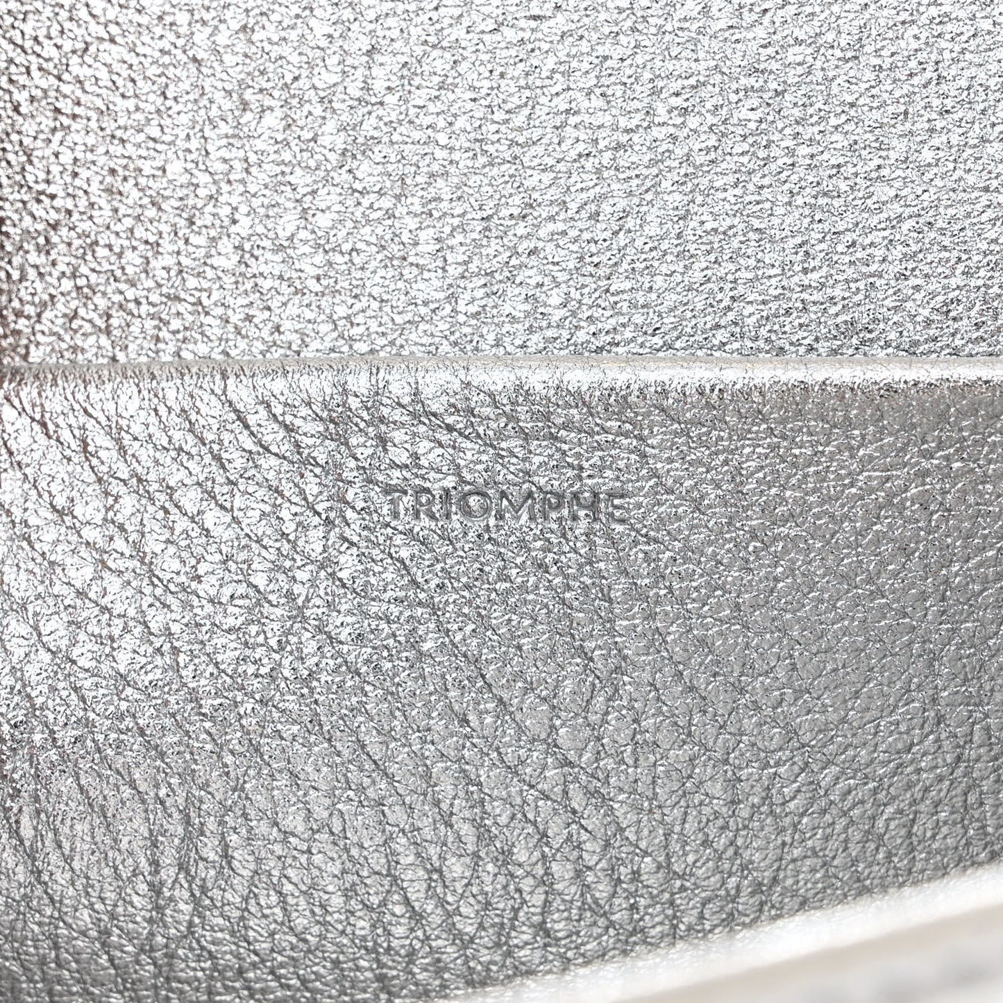 Laminated Calfskin Triomphe Embossed Claude Chain Shoulder Bag Silver