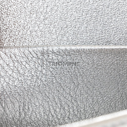 Celine Laminated Calfskin Triomphe Embossed Claude Chain Shoulder Bag Silver 9 of 12