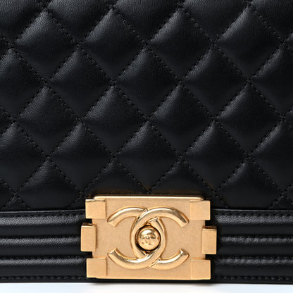 Chanel Lambskin Quilted Medium Boy Flap Black 7 of 10