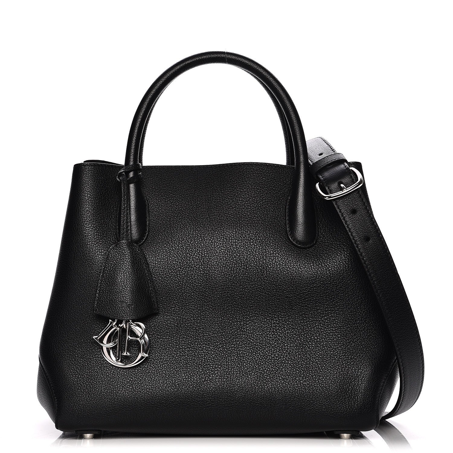 Christian Dior Supple Grained Calfskin Medium Open Bar Tote Black 1 of 8