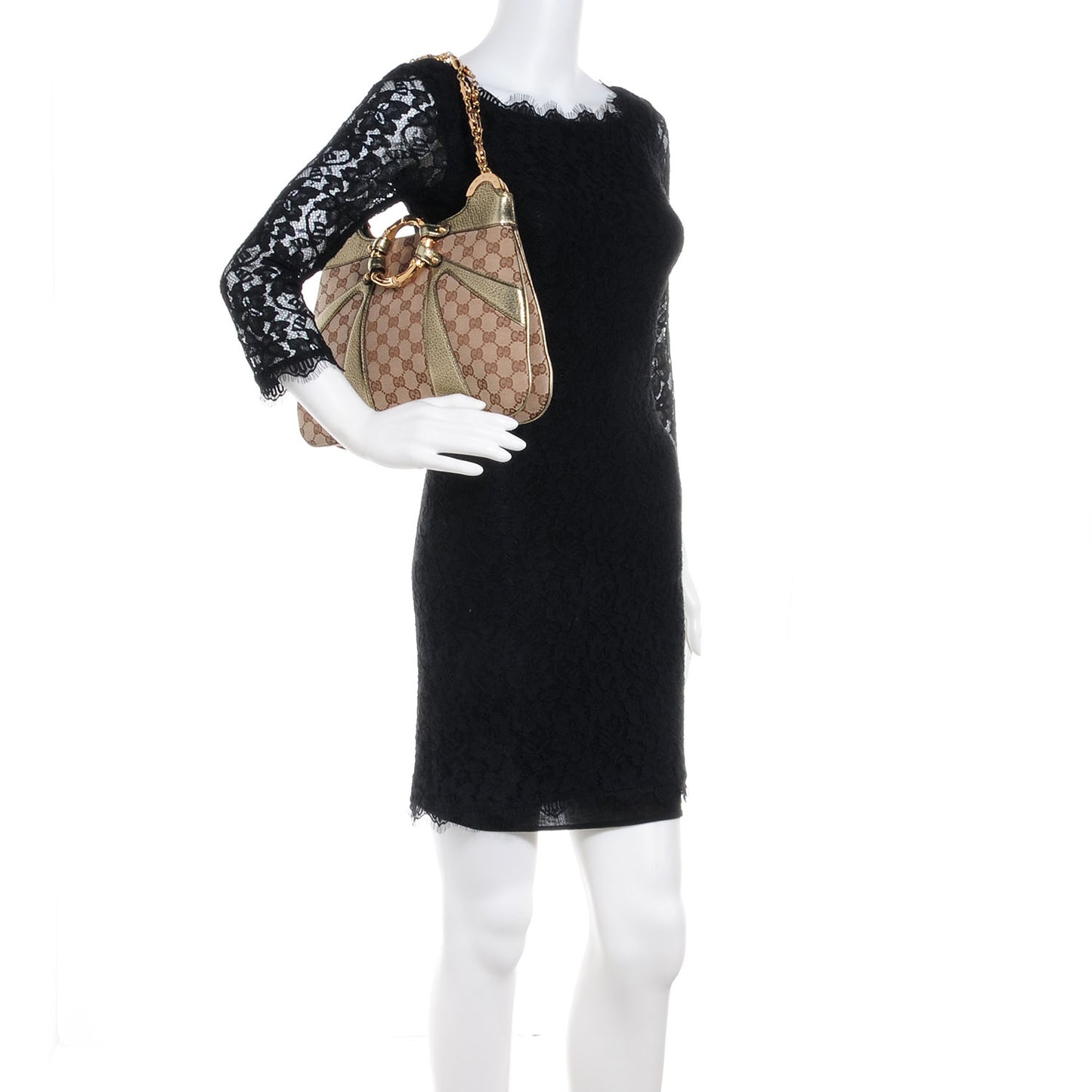 Monogram Bamboo Chain Tom Ford Shoulder Bag Metallic